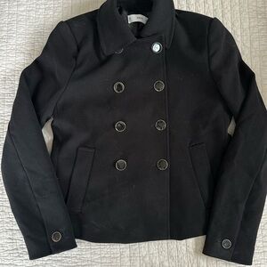 Mango Black pea coat 390